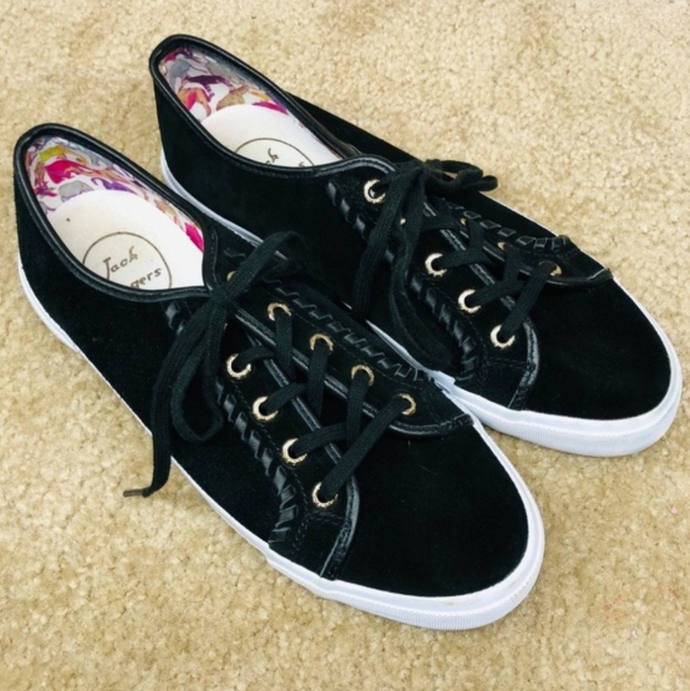 Jack Rogers NEW black suede sneakers,  ladies size 6.5
